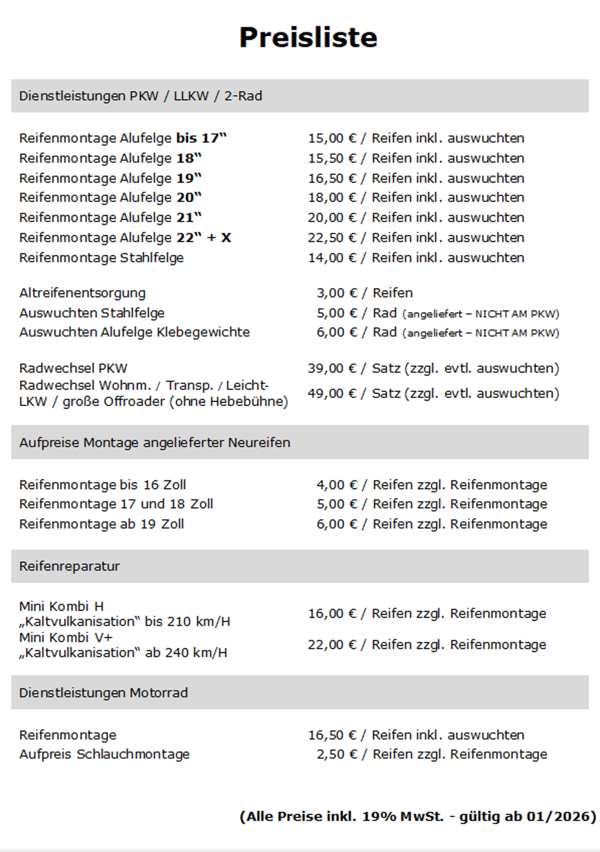 Preisliste2026 Reifen Zucki